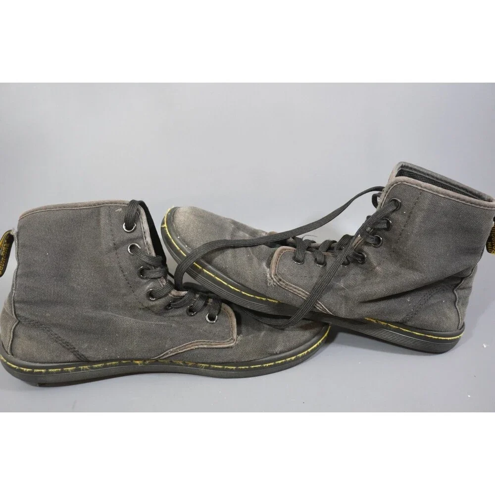 Doc Dr. Martens Shoreditch Black Canvas Boots Women's Size US 8 UK 6 EU 39